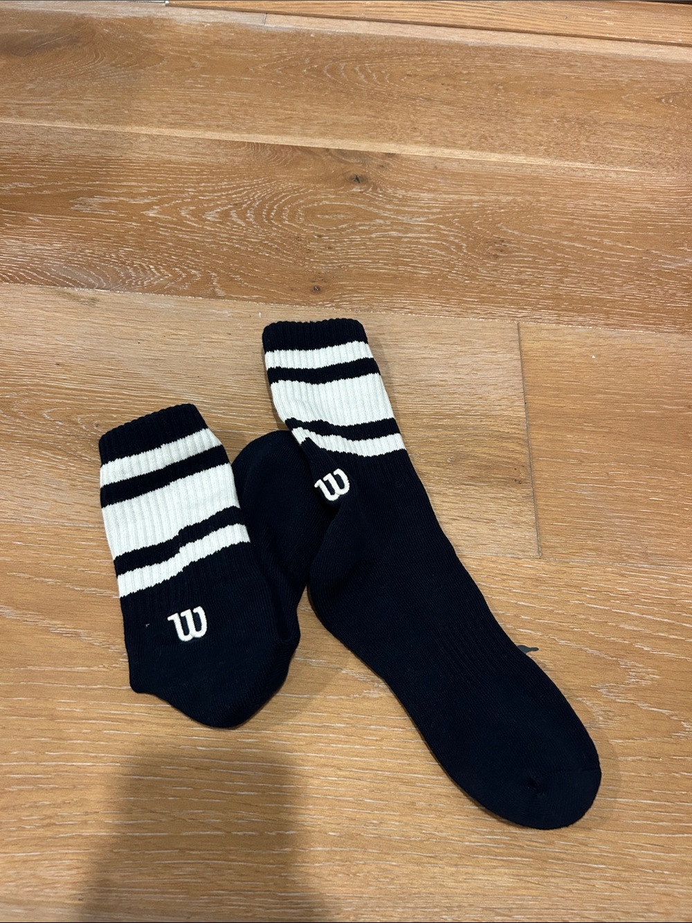 Wilson Navy/White Crew Athletic Socks with White Striped Cuff - Men’s 8-10.5